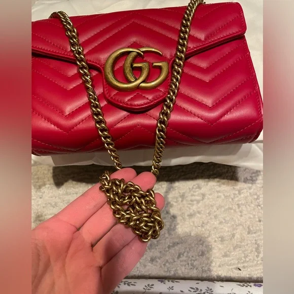 Gucci GG Marmont Wallet On Chain (Red) - Picture 6 of 10